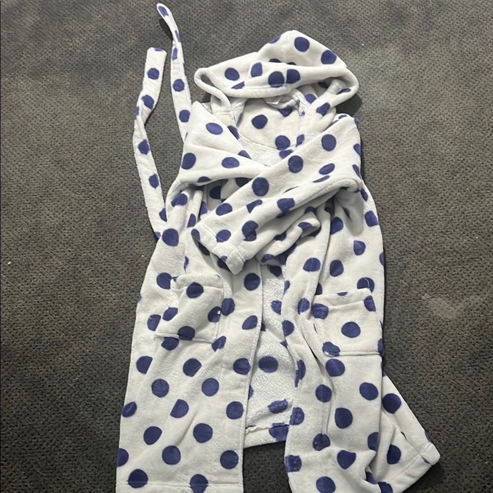 Kids Polka Dot Hooded Robe